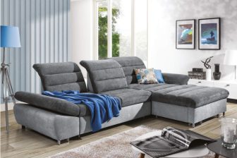 Nowoczesny narożnik premium z regulacją głębokości siedzisk, z regulacją zagłówków i podłokietników