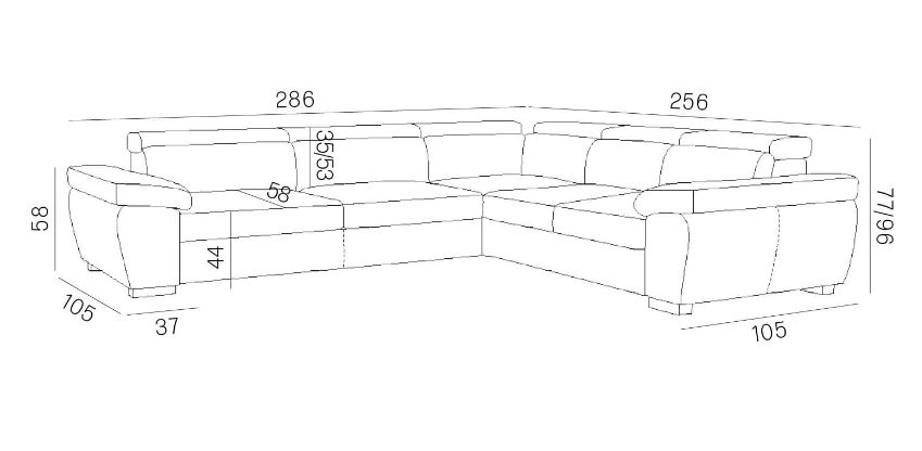 Narożnik z funkcją spania RAVEN M 7