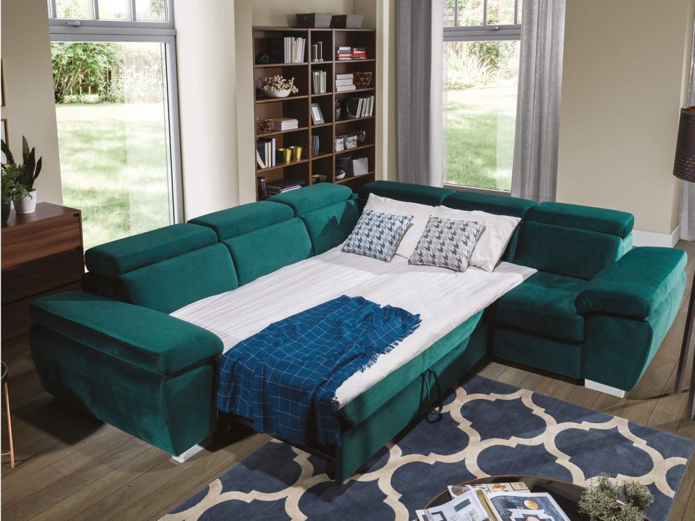 Duży narożnik z funkcją codziennego spania automat delfin