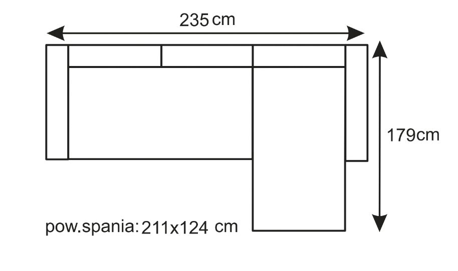 Narożnik z funkcją spania z zagłówkami SLEEP 2