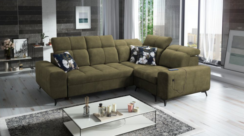 Narożnik z funkcją spania z mozliwością wyboru tkaniny