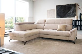 Duży narożnik L z regulacją głębokości siedzisk z funkcją spania codziennego