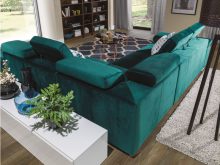 Wygodny narożnik do salonu nowoczesny z regulowanymi zagłówkami