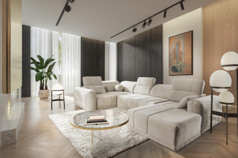 Wygodny narożnik do salonu w kształcie litery U