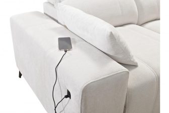 Narożnik do salonu z funkcją spania i ładowarką