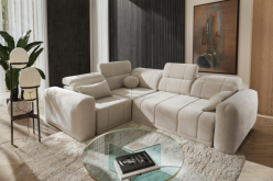 Bardzo wygodny narożnik do salonu z funkcją spania i regulowanymi oparciami