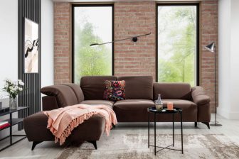 Ekskluzywny narożnik do salonu z funkcją spania w stylu industrialnym