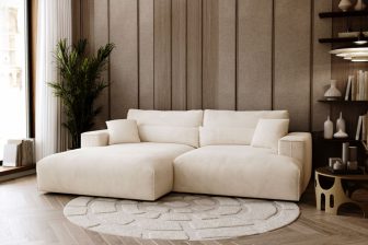 Obły narożnik rozkładany do małego salonu