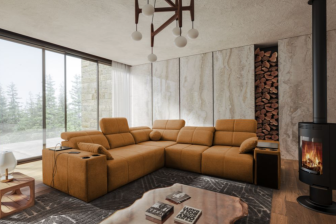 Dwustronny narożnik rozkładany z funkcją spania i barkiem