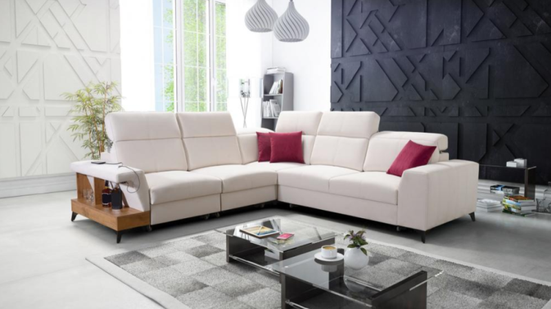 Symetryczny narożnik rozkładany z funkcją spania i schowkiem