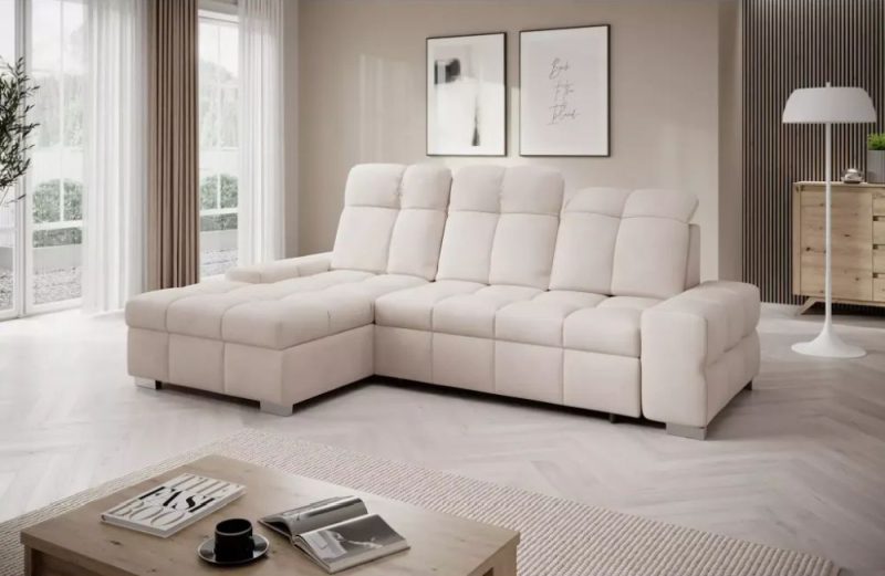 Piękna rogówka narożna lewa z funkcją spania codziennego