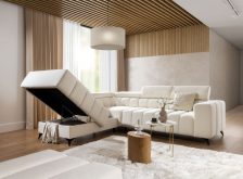 Luksusowa rogówka narożna z funkcją spania i dodatkowym schowkiem