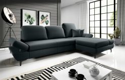 Nowoczesna rogówka narożna z regulowanymi zagłówkami i podłokietnikami