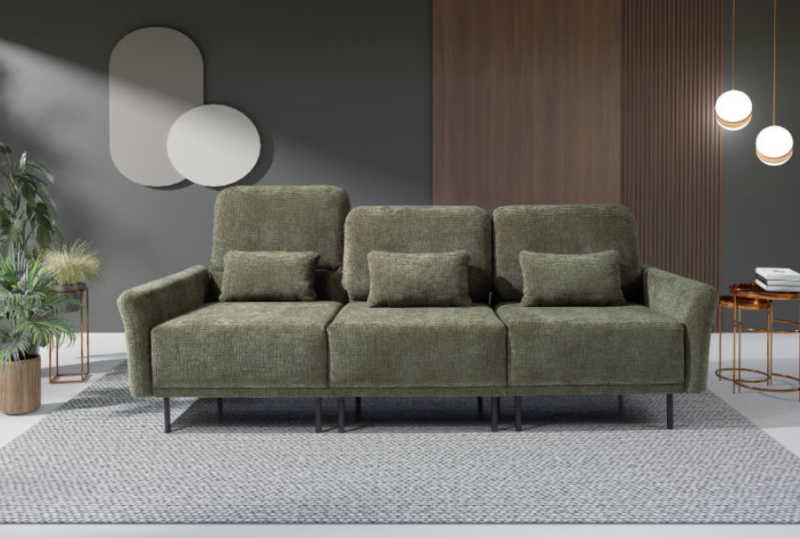 Sofa rozkładana z wysokim oparciem