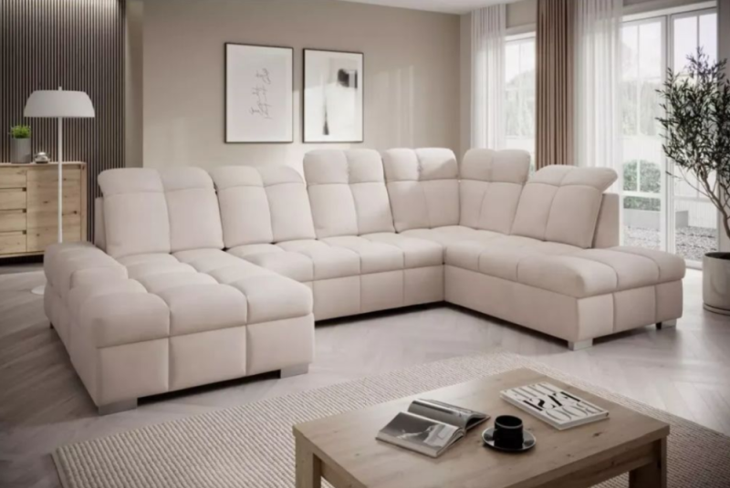 Wysoka sofa w kształcie litery U
