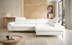 Kanapa narożna z funkcją spania i tkaniną łatwoczyszczącą