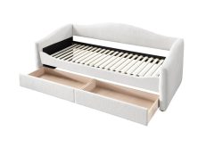 Przepiękne łóżko boucle z szufladami CAYDENCE 90 3