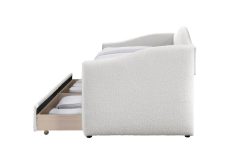 Przepiękne łóżko boucle z szufladami CAYDENCE 90 2