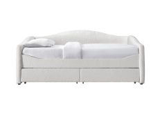 Przepiękne łóżko boucle z szufladami CAYDENCE 90 1