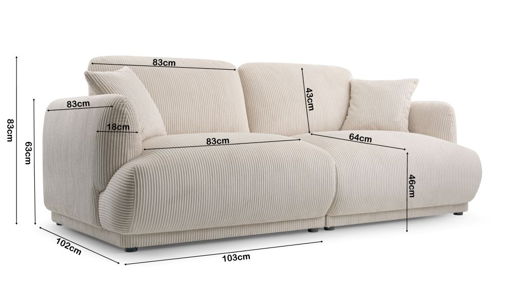 Mała wygodna sofa na sprężynach COUCH 6