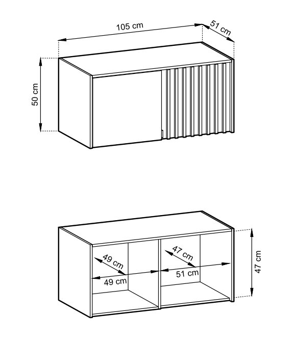 Nadstawka do szafy 2 drzwiowej NOLA 105cm 1