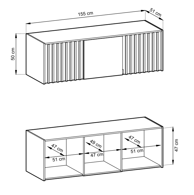 Nadstawka do szafy 3 drzwiowej NOLA 155cm 1