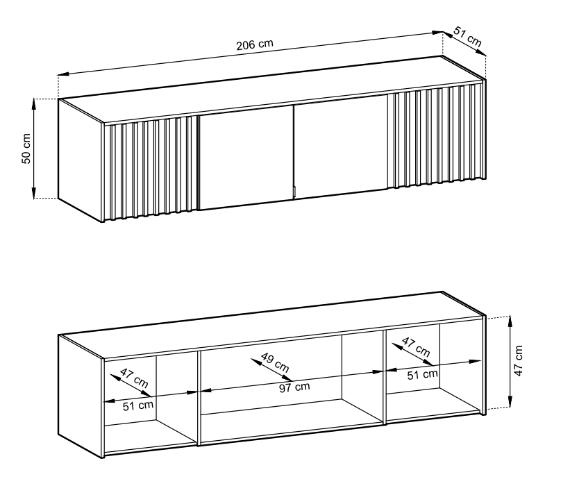 Nadstawka do szafy 4 drzwiowej NOLA 206cm 1