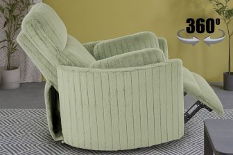 Bardzo wygodny obrotowy fotel elektryczny z podnożkiem i kołyską