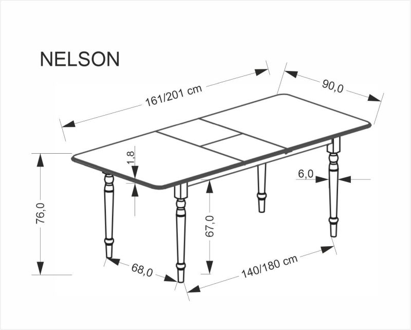 Biały stół w stylu klasycznym 160-200 cm NELSON 1