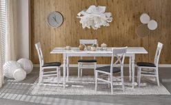 Rozkładany stół klasyczny, biały