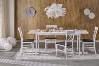 Rozkładany stół klasyczny, biały