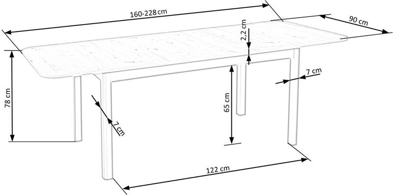 Stół z rozkładanym blatem dąb artisan - czarny 160-228 cm FLORIAN 4