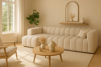 Przepiękna sofa narożna do salonu w tkaninie plamoodpornej