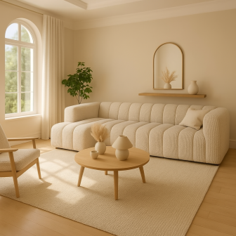 Przepiękna sofa narożna do salonu w tkaninie plamoodpornej