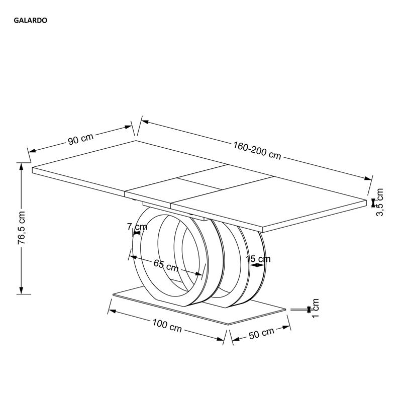Stół rozkładany biało złoty 160-200 cm GALARDO 6