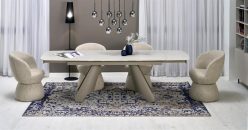 Stół rozkładany blat trawertyn