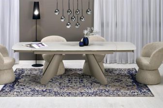 Stół rozkładany blat trawertyn