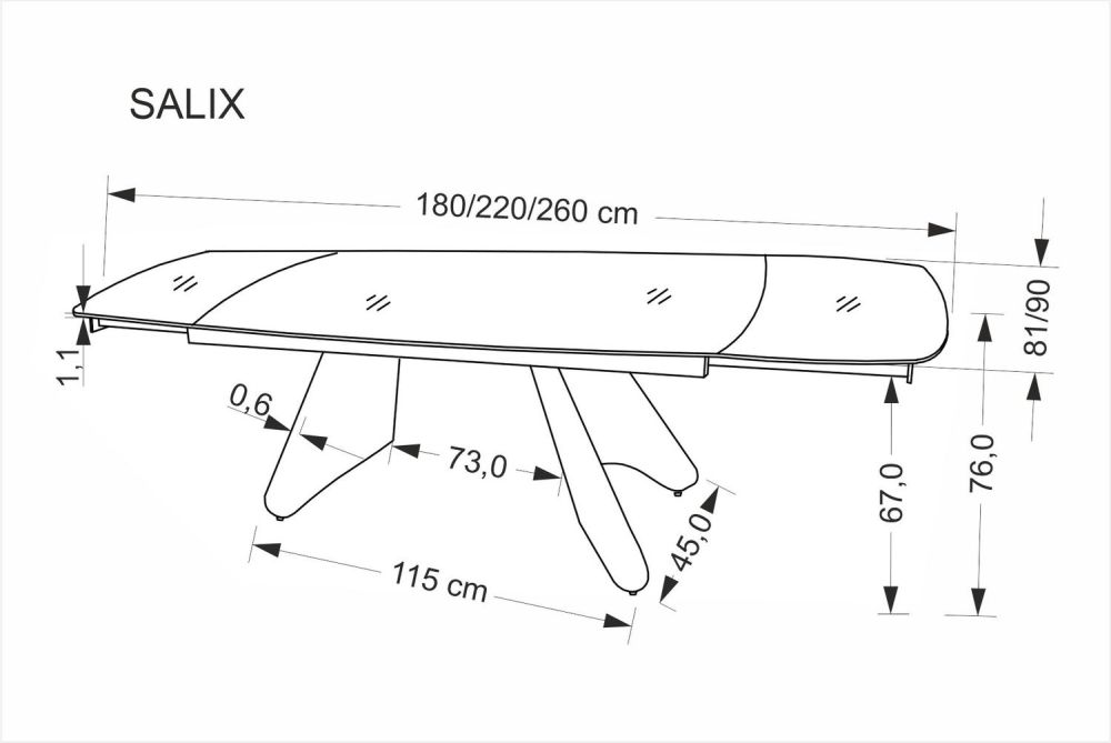 Stół rozkładany trawertyn kaszmir 180-260 cm SALIX 5