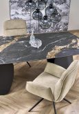 Niesamowity stół rozkładany z czarnego marmuru 180-260 cm FORUM 3
