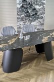 Niesamowity stół rozkładany z czarnego marmuru 180-260 cm FORUM 1