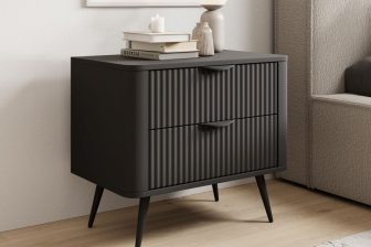 Czarna zaokrąglona szafka nocna MOCCA