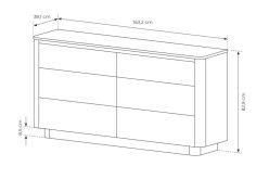 Duża komoda 6 szuflad dąb cremona 163 cm TRENDY 2