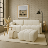 Beżowy duży puf modułowy