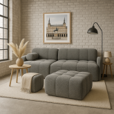 Szary duży puf modułowy