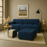 Granatowy duży puf modułowy