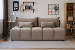 Szara kanapa do pokoju młodzieżowego