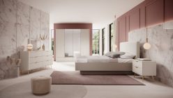 Beżowe, ekskluzywne meble do sypialni