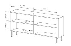 Komoda LED kaszmir z drzwiczkami z szybą ornamentową 181 cm HAMBURG 5