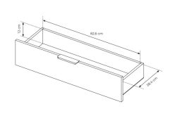 Komoda LED kaszmir z szufladami i szybą ornamentową 181 cm HAMBURG 5