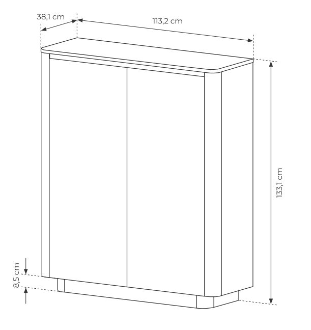 Wysoka komoda dąb cremona 113 cm TRENDY 3